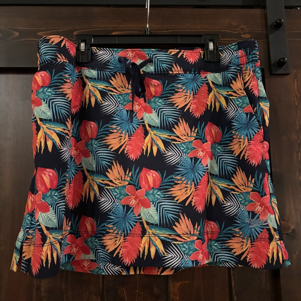Speedo Vibrant Floral Tropical Swim Skirt Skort XL Bikini Bottom